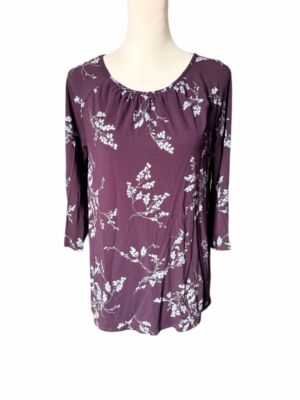 J.Jill Purple Blue Gray 3/4 Sleeve top Petite XS